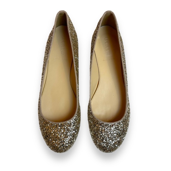 J. Crew Shoes - J. Crew gold glitter ballet flats